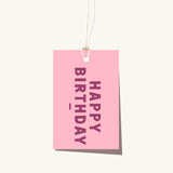 Happy Birthday Burgundy Tag