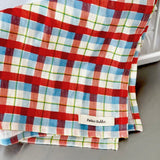 Father Rabbit | Tea Towel | Cherry + Blue Tartan