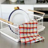 Father Rabbit | Tea Towel | Cherry + Blue Tartan