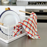 Father Rabbit | Tea Towel | Cherry + Blue Tartan
