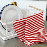 Father Rabbit | Tea Towel | French Nautical Red Stripe