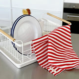 Father Rabbit | Tea Towel | French Nautical Red Stripe