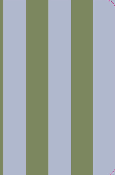 Lettuce | Hardcover Notebook | Periwinkle + Olive Bold Stripe