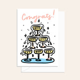 Congrats Champagne Tower Card