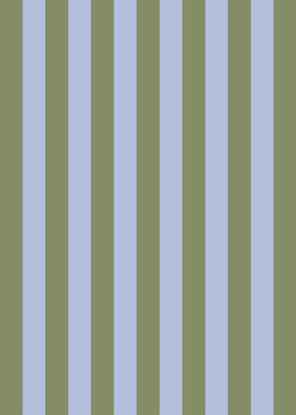 Lettuce | Tea Towel | Bold Stripe Periwinkle + Olive
