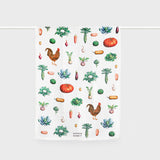 Father Rabbit | Tea Towel | Vintage Vegetables