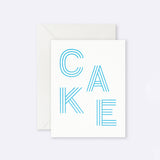 Lettuce | Card | Cake Blue Stripe Letters