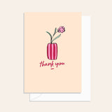 Flower Vase Cherry Stripe Card