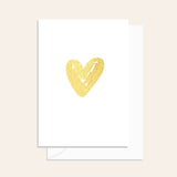 Gold Heart Brushy Card