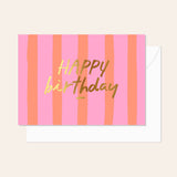 Birthday Stripe Coral Card