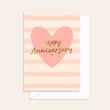 Happy Anniversary Heart Dusty Pink Card