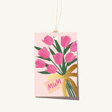 Mum Bright Pink Tulip Bunch Gift Tag
