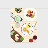 Father Rabbit | Tea Towel | Fruit on Plates