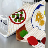 Father Rabbit | Tea Towel | Fruit on Plates