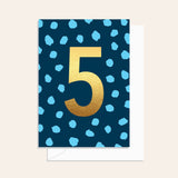 5th Birthday Dots Blue