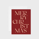 Father Rabbit Stationery | Card | Merry Christmas Modern Burgundy