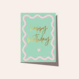 Elm Paper | Card | Wavy Birthday Mint