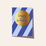 Elm Paper | Card | Balloon Blue Stripe