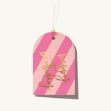 Elm Paper | Tag | Pink Stripe Birthday Gift Tag