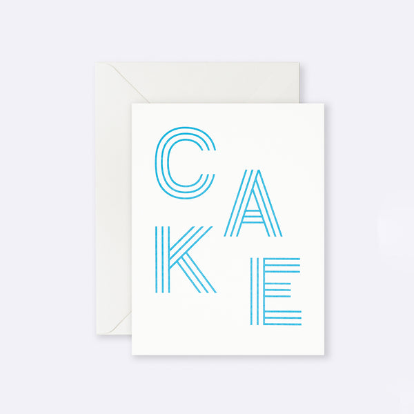 Lettuce | Card | Cake Blue Stripe Letters