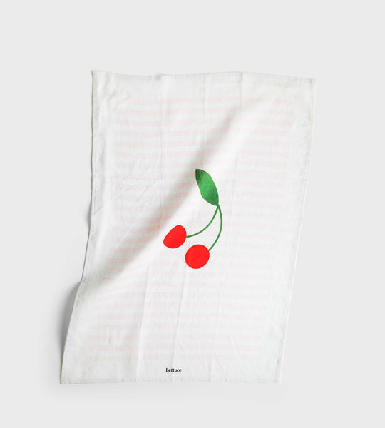 Lettuce | Tea Towel | Cherry Large Stripe
