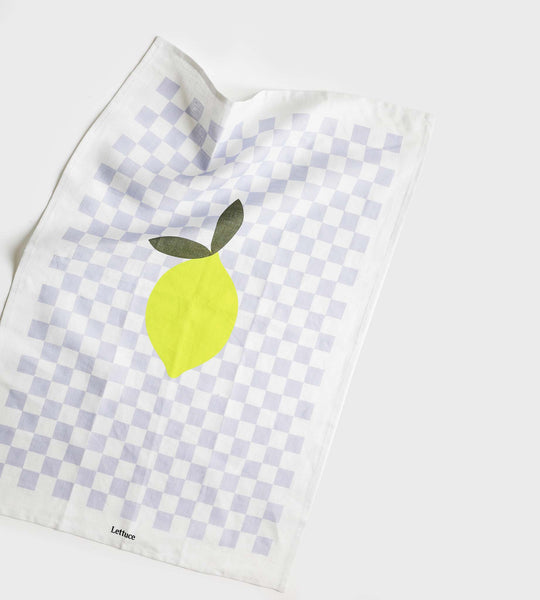 Lettuce | Tea Towel | Micro Checkers Lemon