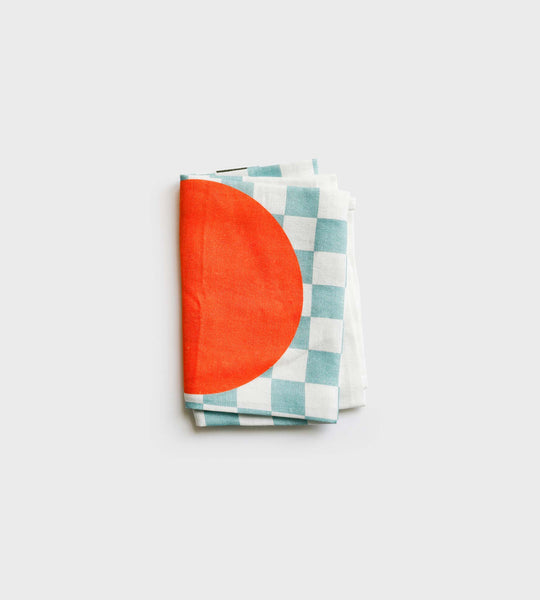 Lettuce | Tea Towel | Micro Checkers Orange